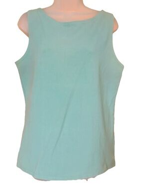 Cut Loose Women's Green Sleeveless Cotton Blend Tank Classic Capsule Size XL
